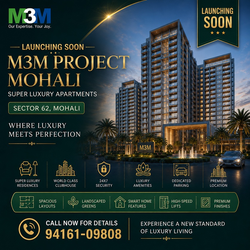 M3M Mohali Projects and M3M Flats Mohali